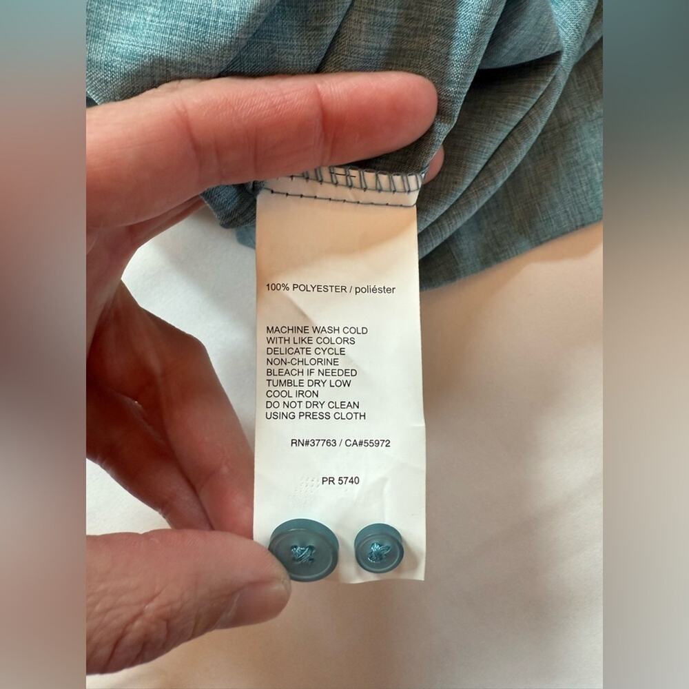 Cubavera Guayabera Shirt Men’s S Teal Blue Short Sleeve Button Front Resort - Picture 11 of 13